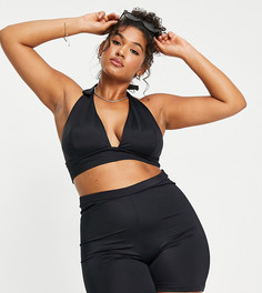 Короткие леггинсы бикини черного цвета из переработанных материалов ASOS DESIGN Curve – Выбирай и комбинируй-Черный цвет