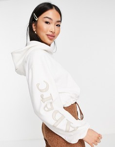 Кремовый флисовый топ на молнии длиной 1/4 Abercrombie & Fitch-Белый