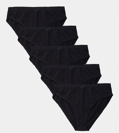Набор из 5 пар трусов черного цвета с высоким вырезом бедра Yours-Черный цвет
