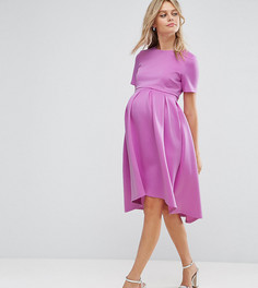 Платье с асимметричным краем ASOS Maternity NURSING-Розовый