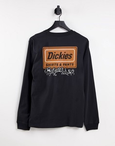 Черный лонгслив с принтом на спине Dickies Harrison-Черный цвет