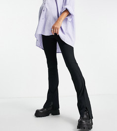 Черные зауженные брюки-клеш с разрезами спереди Topshop Maternity-Черный цвет