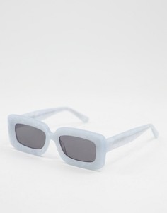 Солнцезащитные очки в квадратной оправе из ацетата нежно-голубого цвета ASOS DESIGN-Голубой