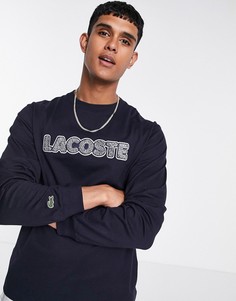 Лонгслив с логотипом Lacoste-Черный цвет