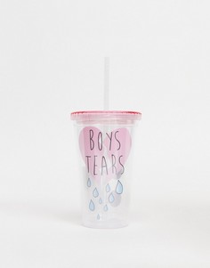 Разноцветный пластиковый стакан для напитков с надписью "Boys Tears" Skinnydip-Прозрачный