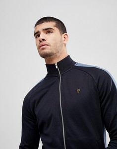 Темно-синяя облегающая трикотажная куртка на молнии Farah Irk-Темно-синий