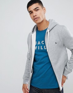 Серый худи на молнии с логотипом Jack Wills Pinebrook