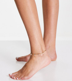 Позолоченная цепочка-браслет на ногу с жемчужными подвесками Orelia-Золотистый