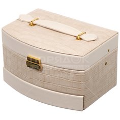 Шкатулка-кейс дек. для украшений и косметики 21,5*15*13см пудровая Y4-5320-1 I.K