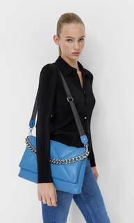 Stradivarius Стеганая Сумка С Плечевым Ремнем Синий 103