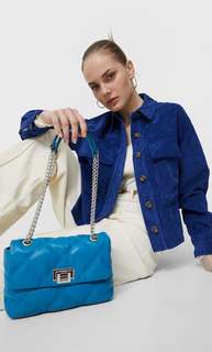 Stradivarius Стеганая Сумка С Цепочкой Синий 103