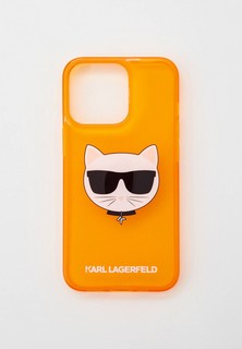 Чехол для iPhone Karl Lagerfeld 13 Pro, TPU FLUO Choupette Hard Transp Orange