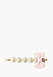 Заколка Milledeux Невидимка Pearl Flower с бантиком, коллекция Pearl Grasgrain, светло-розовая