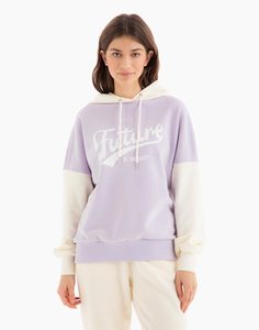 Сиреневое худи oversize с принтом Future is bright Gloria Jeans