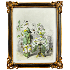 Картина «леди чай и кофейное дерево» в раме «селин» (object desire) зеленый 25x40 см.