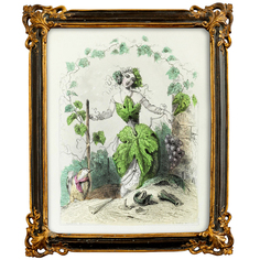 Картина «виноградная лоза» в раме «селин» (object desire) зеленый 25x40 см.