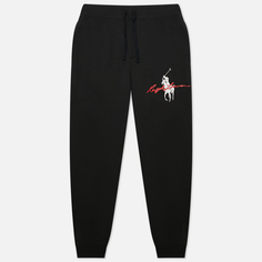 Мужские брюки Polo Ralph Lauren Script Logo Graphic Fleece, цвет чёрный