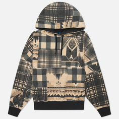 Женская толстовка Polo Ralph Lauren Patchwork Reverse Fleece Hoodie, цвет бежевый