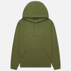 Мужская толстовка Polo Ralph Lauren Embossed Polo Logo Hoodie, цвет оливковый