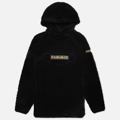 Мужская толстовка Napapijri Curly Patch Fleece Hoodie, цвет чёрный