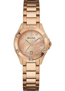 Японские наручные женские часы Bulova 97W101. Коллекция Diamonds