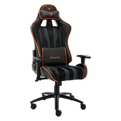 Кресло игровое ZONE 51 Gravity, на колесиках, эко.кожа/замшевая ткань, черный/оранжевый [z51-grv-bo]