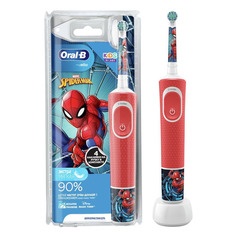 Электрическая зубная щетка Oral-B Kids Spiderman D100.413.2K EE, цвет: красный