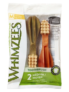 Лакомство для чистки зубов Whimzees &quot;Зубная щетка&quot; для собак M, 11см, 2шт.