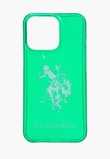 Чехол для iPhone U.S. Polo Assn. 13 Pro TPU FLUO Logo Big horse Hard Green