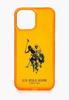 Чехол для iPhone U.S. Polo Assn. 13 Pro Max TPU FLUO Logo Big horse Hard Orange