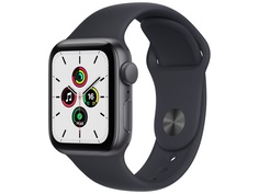 Умные часы APPLE Watch SE 40mm Space Grey Aluminium Case with Midnight Sport Band MKQ13RU/A Выгодный набор + серт. 200Р!!!