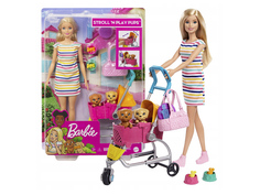 Кукла Mattel Barbie Барби с щенком в коляске GHV92