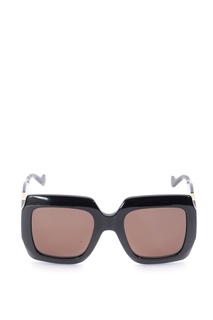 Черные солнцезащитные очки в прямоугольной оправе с цепочкой Gucci