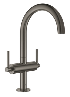 Смеситель GROHE Atrio New двухвентильный для раковины на 1 отверстие, темный графит матовый (21022AL3)