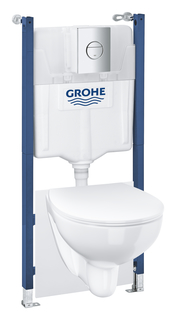 Система инсталляции GROHE QuickFix Solido 5-в-1 для подвесного унитаза, альпин-белый (39900000)