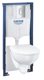 Система инсталляции GROHE QuickFix Solido 5-в-1 для подвесного унитаза, альпин-белый (39902000)