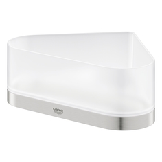 Полочка для душа GROHE Selection, угловая с держателем, суперсталь (41038DC0)