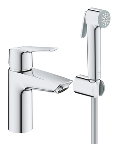 Смеситель для раковины однорычажный GROHE QuickFix Start, с гигиеническим душем, S-Size, хром, (23123003)