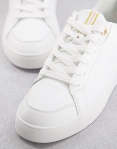 Белые кроссовки на шнуровке River Island-Белый