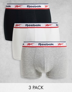 Набор из 3 серых боксеров-брифов Reebok-Серый
