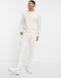 Бежевый спортивный костюм со свитшотом и зауженными джоггерами ASOS DESIGN-Светло-бежевый цвет