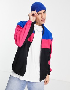 Oversized-олимпийка в стиле колор блок из флиса ASOS DESIGN-Разноцветный