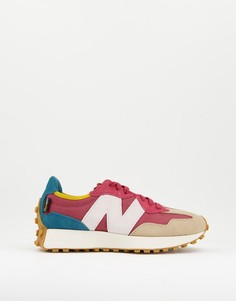 Розовые и бежевые кроссовки New Balance 327 Cordura-Разноцветный