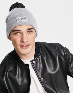 Серая классическая шапка с помпоном Original Penguin-Серый