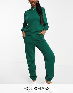 Темно-зеленый спортивный костюм со свитшотом узкого кроя и джоггерами ASOS DESIGN Hourglass-Зеленый цвет