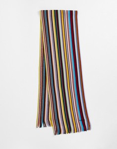 Классический шарф в разноцветную полоску Paul Smith-Разноцветный