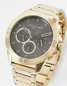 Мужские наручные часы золотистого цвета с хронографом Tommy Hilfiger 1791891-Золотистый