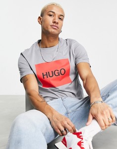 Серая футболка с логотипом HUGO Dulive-Серый