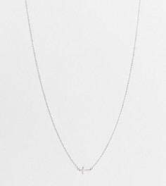 Серебряное ожерелье-чокер с подвеской в виде крестика Kingsley Ryan Curve-Серебристый