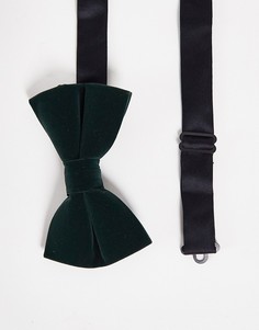 Темно-зеленый бархатный галстук-бабочка ASOS DESIGN-Зеленый цвет